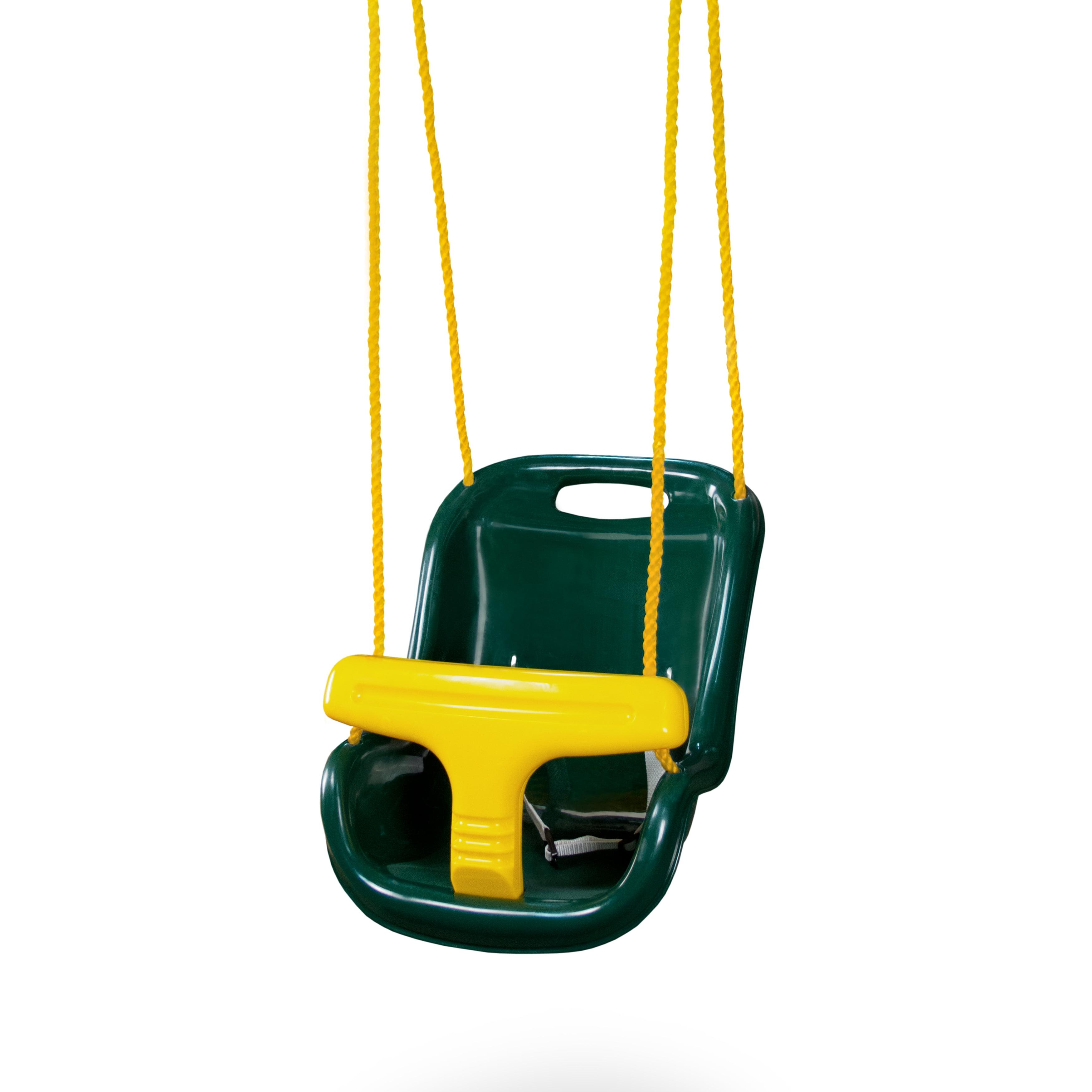 Swing-N-Slide Infant Swing, Safe and Study Toddler Swing for Swing Set- Green with Yellow Rope