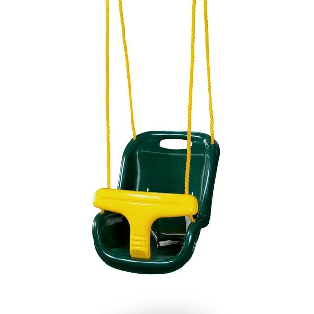 Swing-N-Slide Infant Swing, Safe and Study Toddler Swing for Swing Set- Green with Yellow Rope