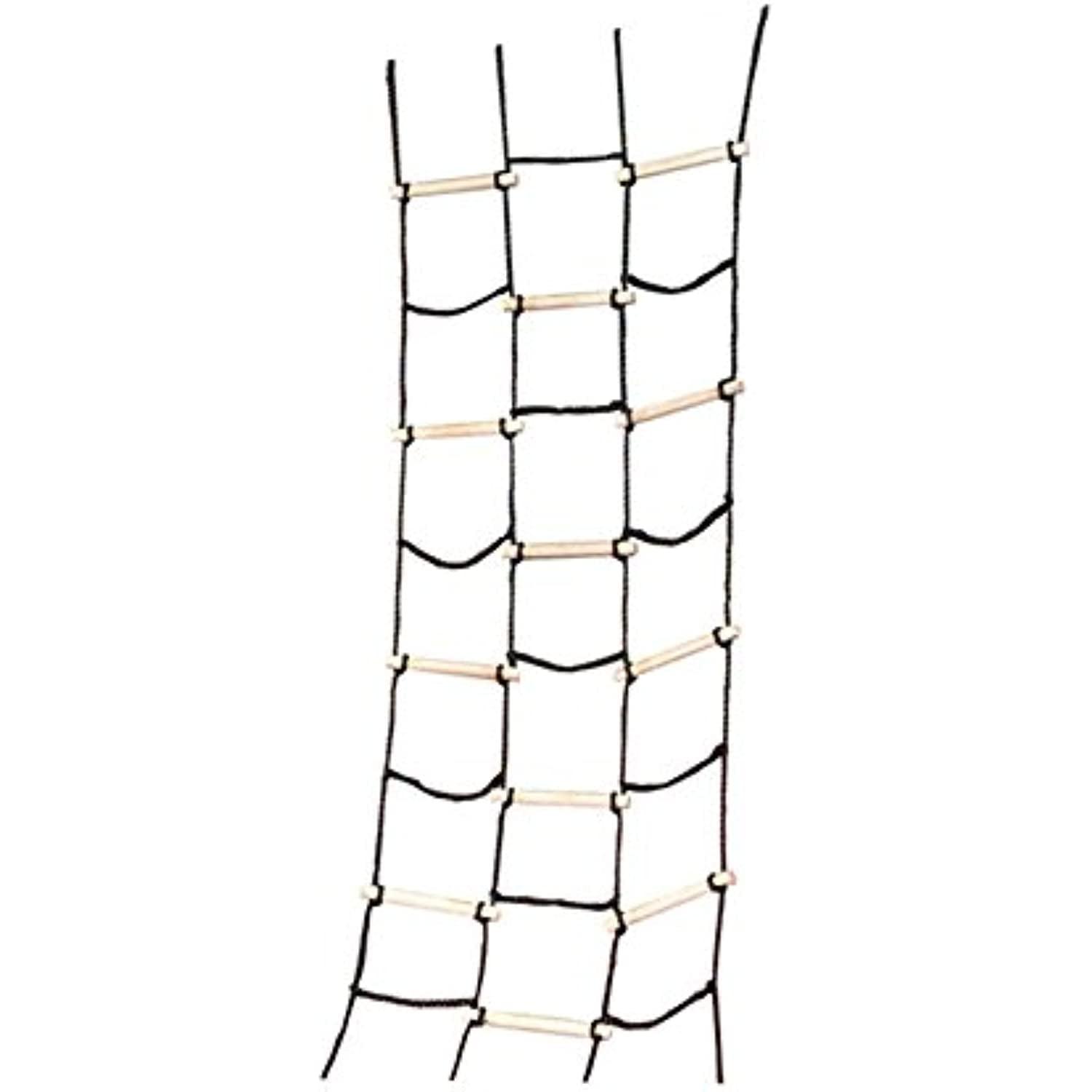 96'' Black Nylon and Wood Climbing Cargo Net