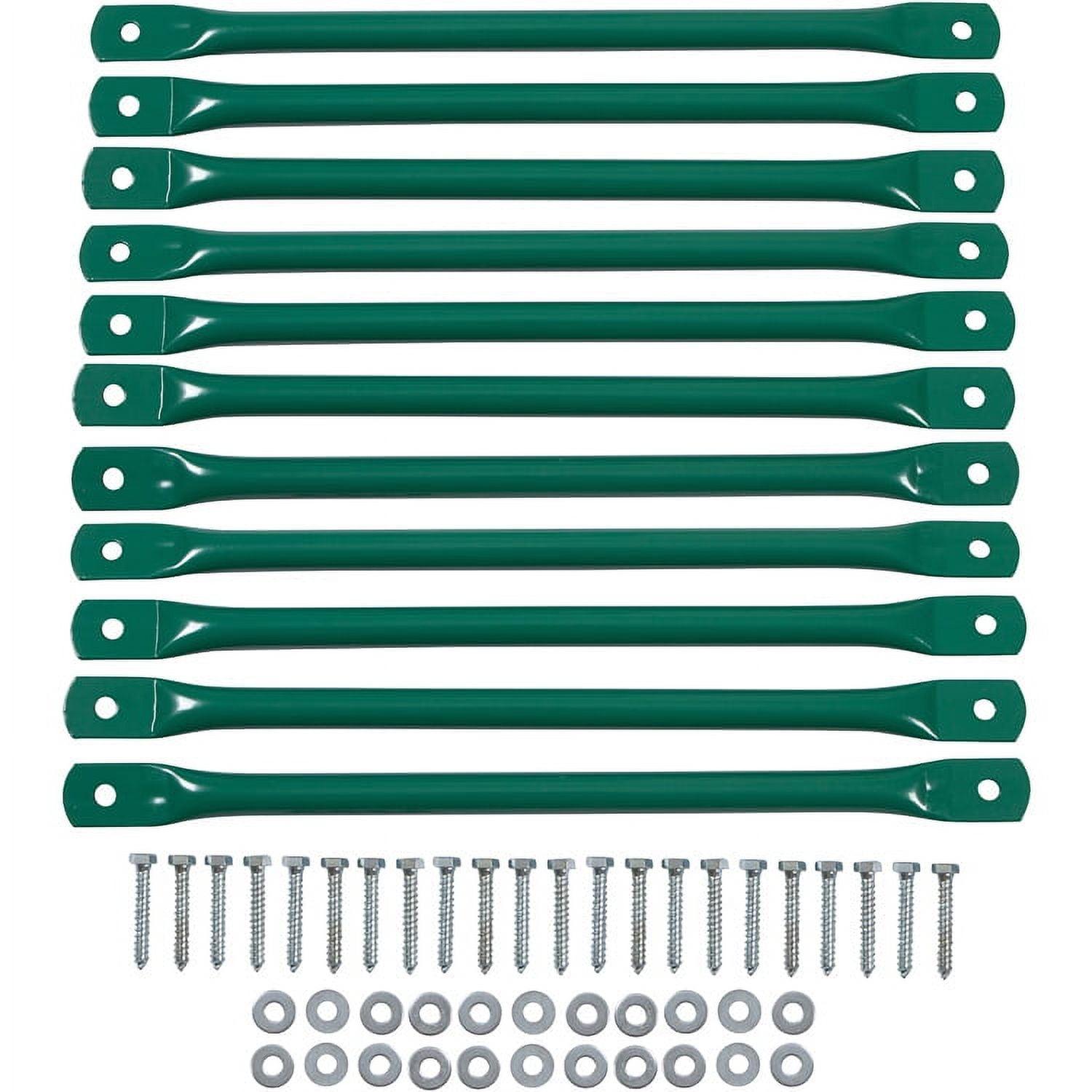 Green Steel Monkey Bar Kit with Hardware, Set of 11