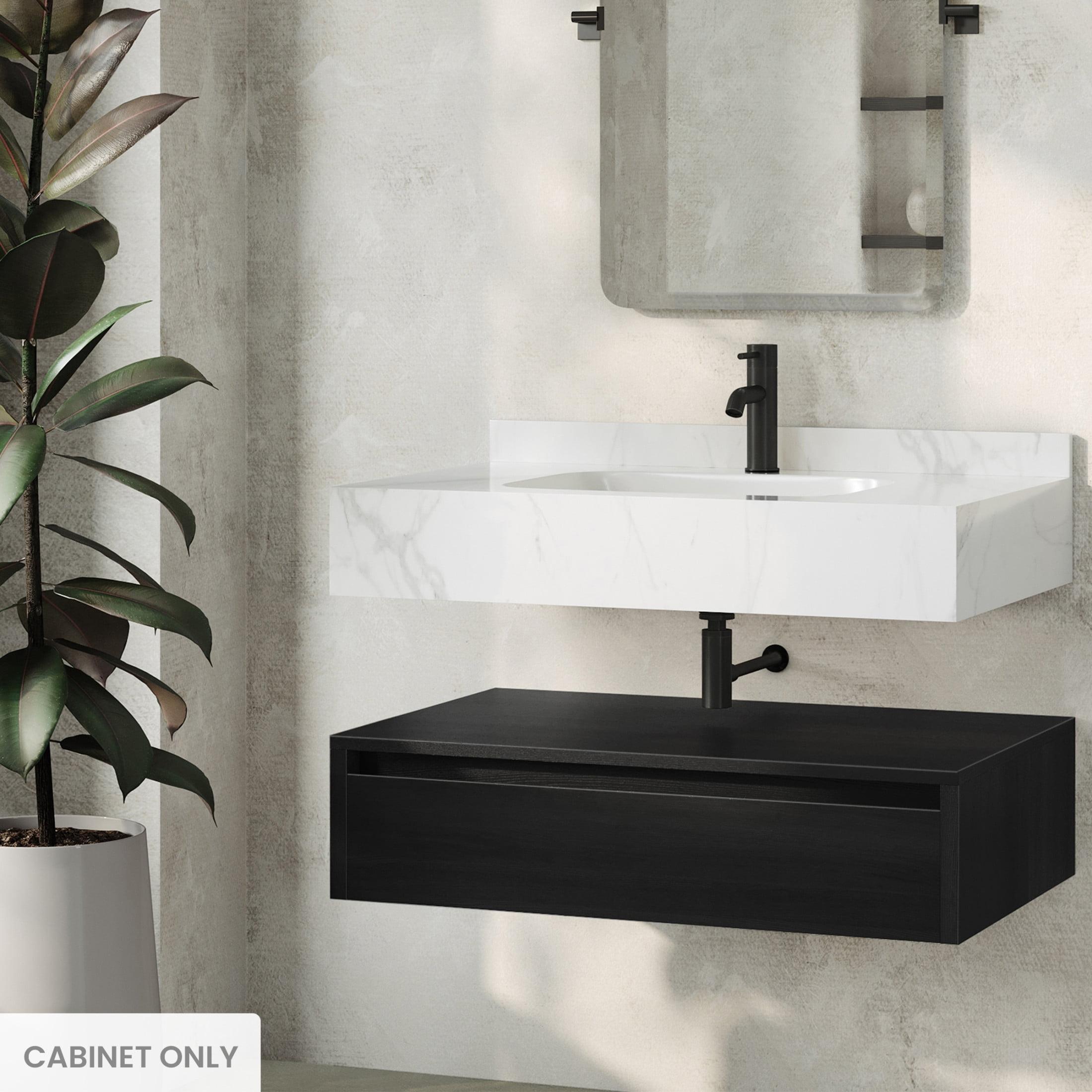 Swiss Madison Avancer 36" Wall-Mounted Bathroom Vanity Cabinet without Top in Black Oak