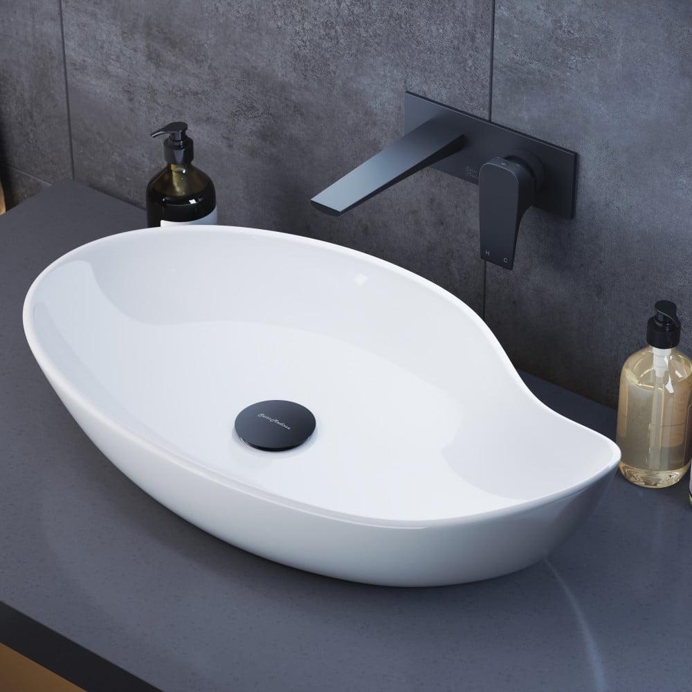 Elegant White Ceramic 25'' Above-Counter Vessel Sink