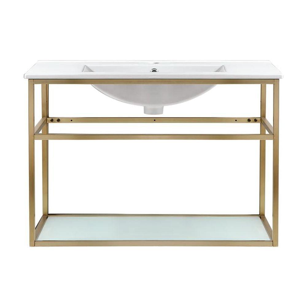 Pierre 30 Single, Open Shelf, Metal Frame Bathroom Vanity