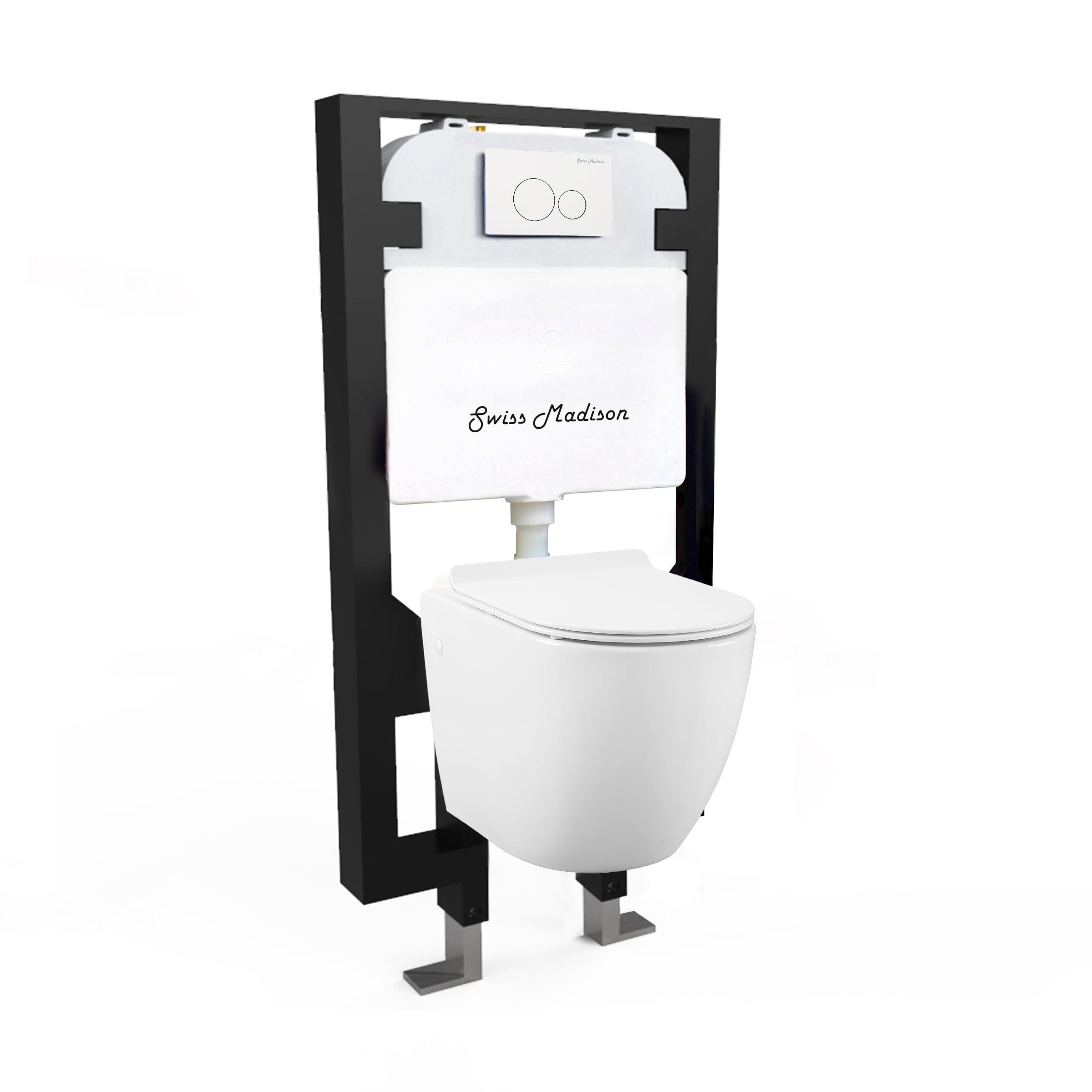 Swiss Madison Well Made Forever SM-WK450-01C - Ivy Wall Hung Elongated Toilet Bundle, Glossy White