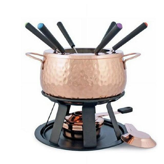 Swissmar Biel 11 Piece Fondue Set, Hammered Copper
