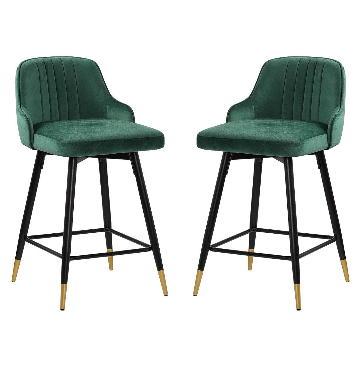 Swivel Velvet Upholstered Counter & Bar Stool