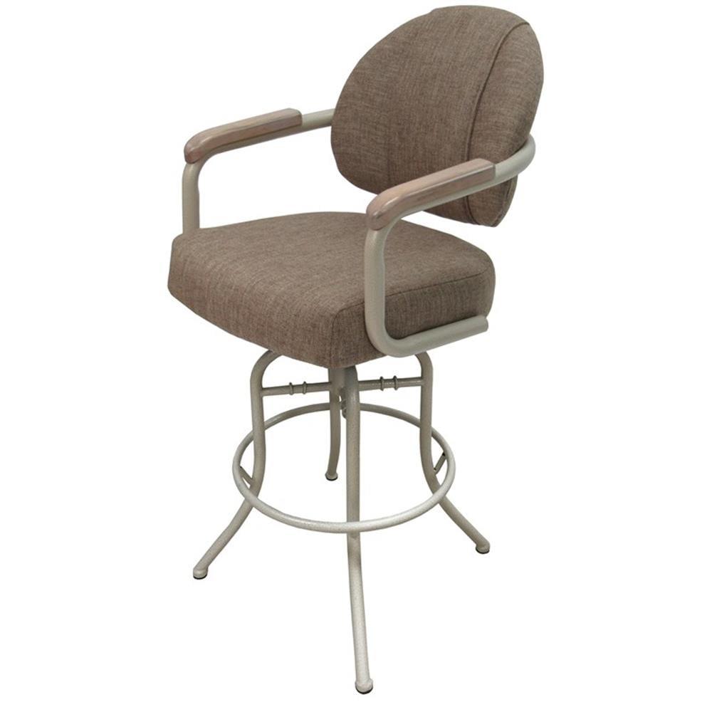 Basin Beige Swivel Metal Frame Counter Bar Stool with Upholstered Seat