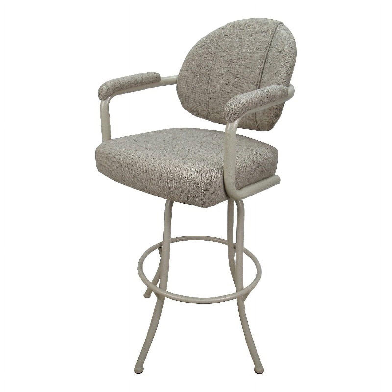 Hemsath Driftwood Beige Swivel Upholstered Bar Stool