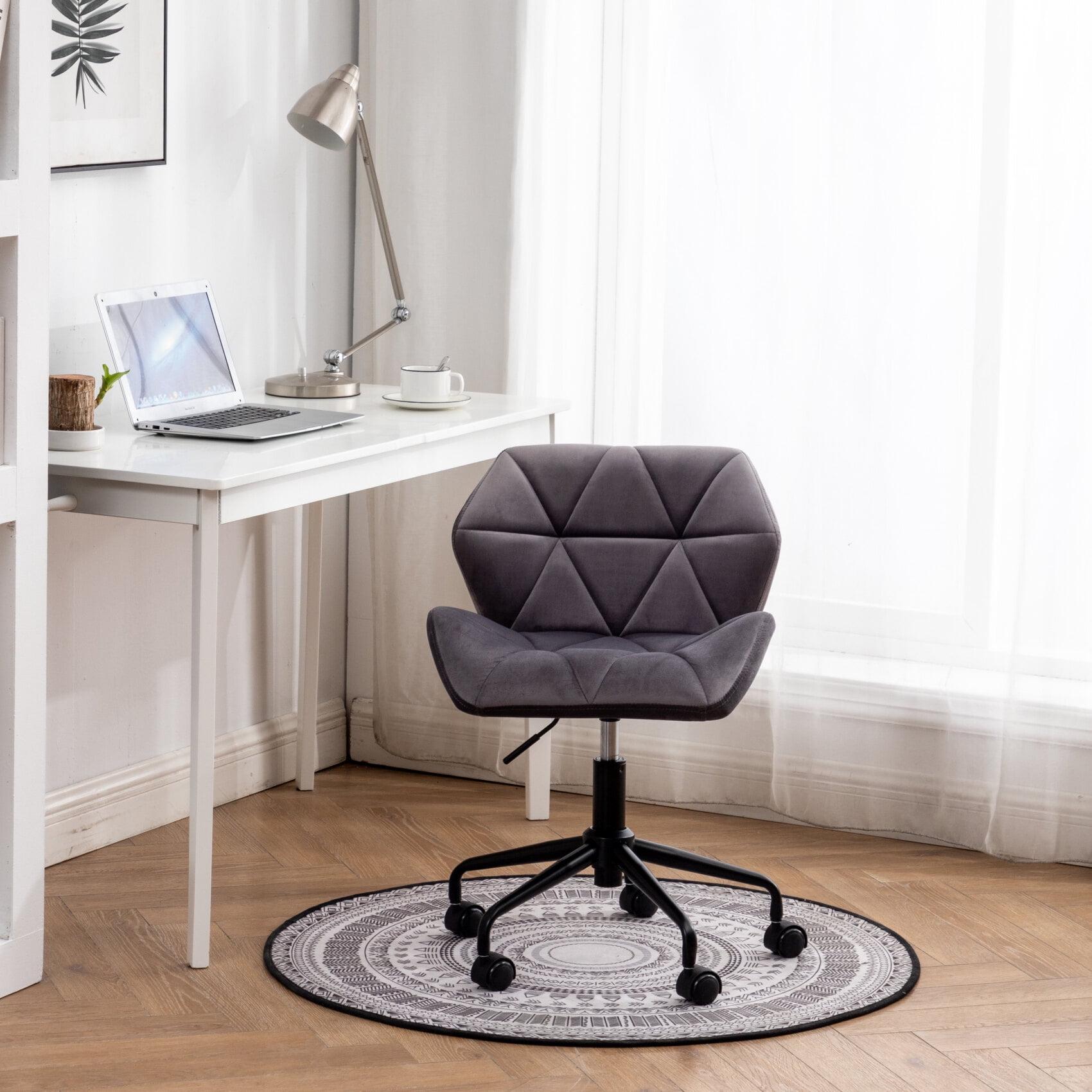 Eldon Diamond Tufted Gray Velvet Adjustable Swivel Office Chair