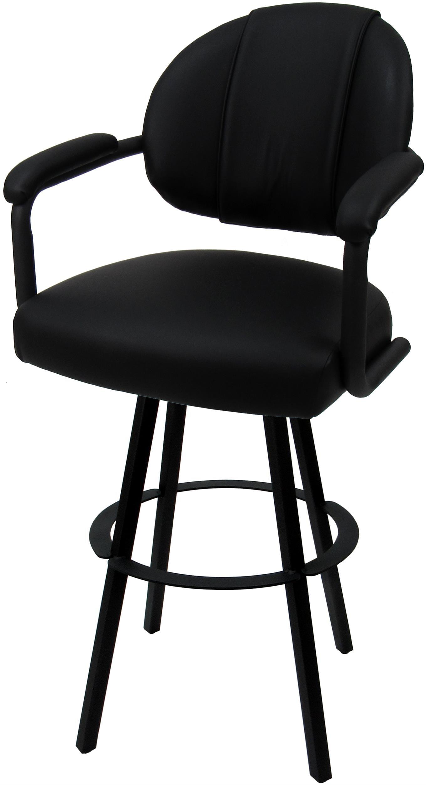 Swivel Extra Tall Metal 34" Bar Stool - M-70 WB - Black Vinyl - Black