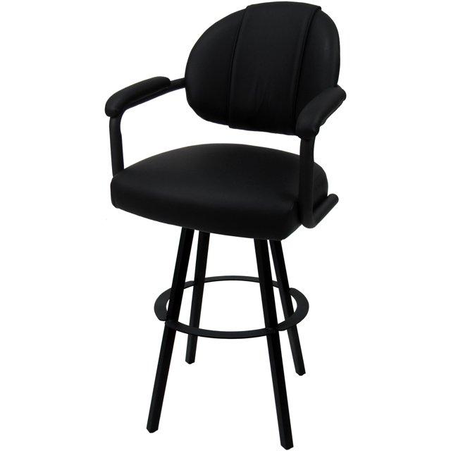 Swivel Extra Tall Metal 34" Bar Stool - M-70 WB - Black Vinyl - Black