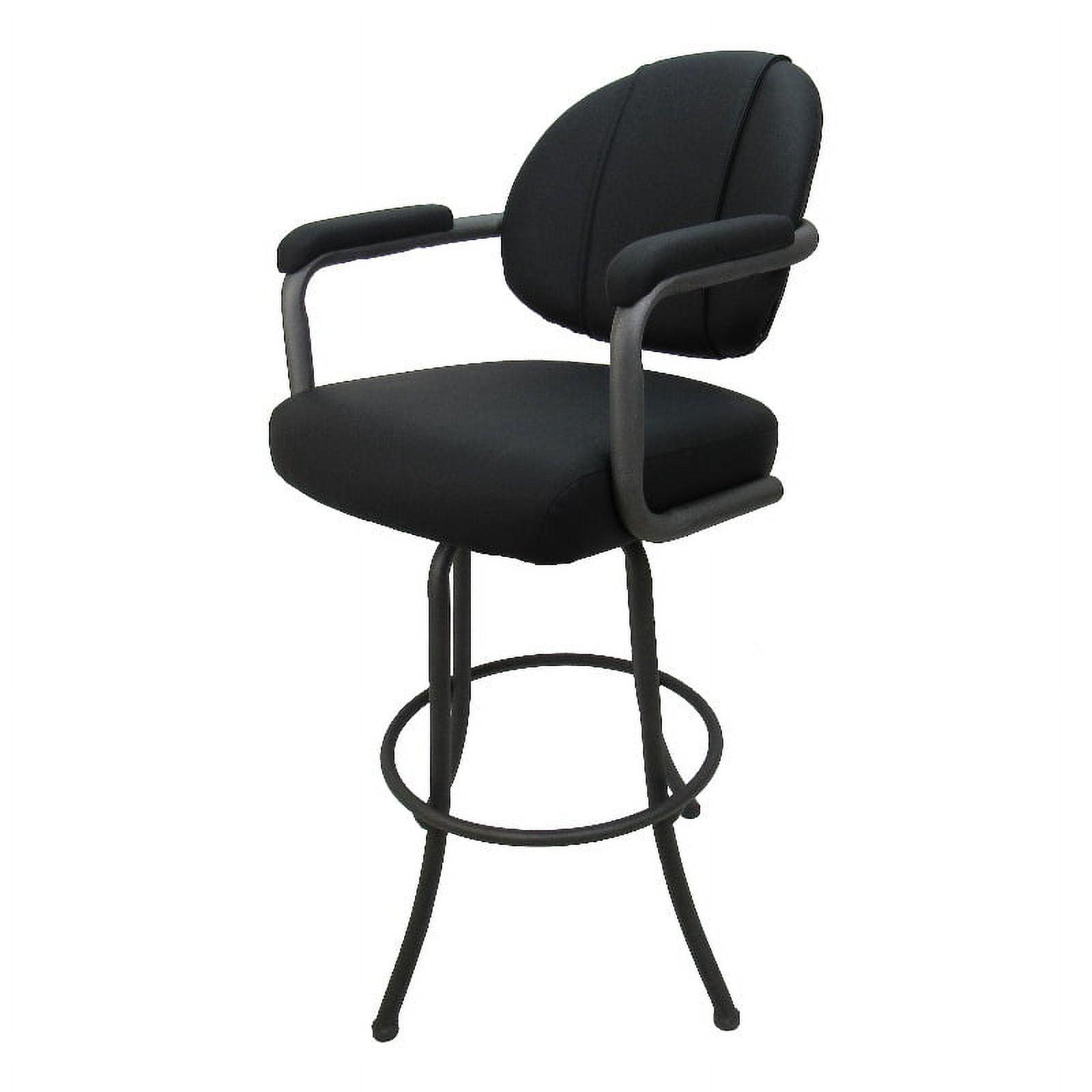 Black Vinyl and Grey Metal Swivel Bar Stool