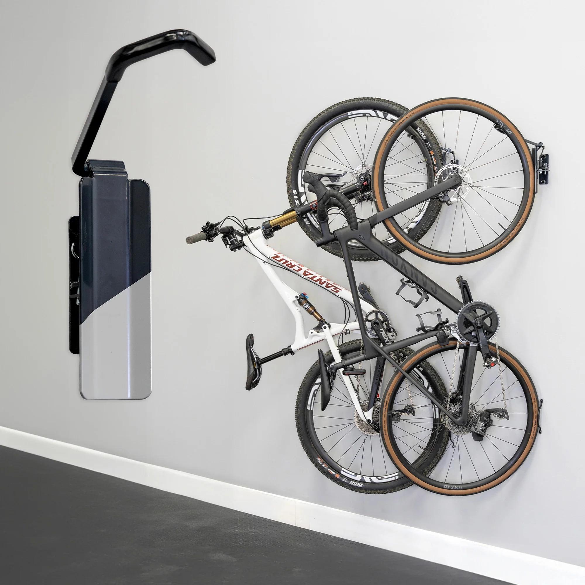 StoreYourBoard Swivel Mount Bike Storage Rack | 2 Bike Garage Wall Hooks | Deep Water