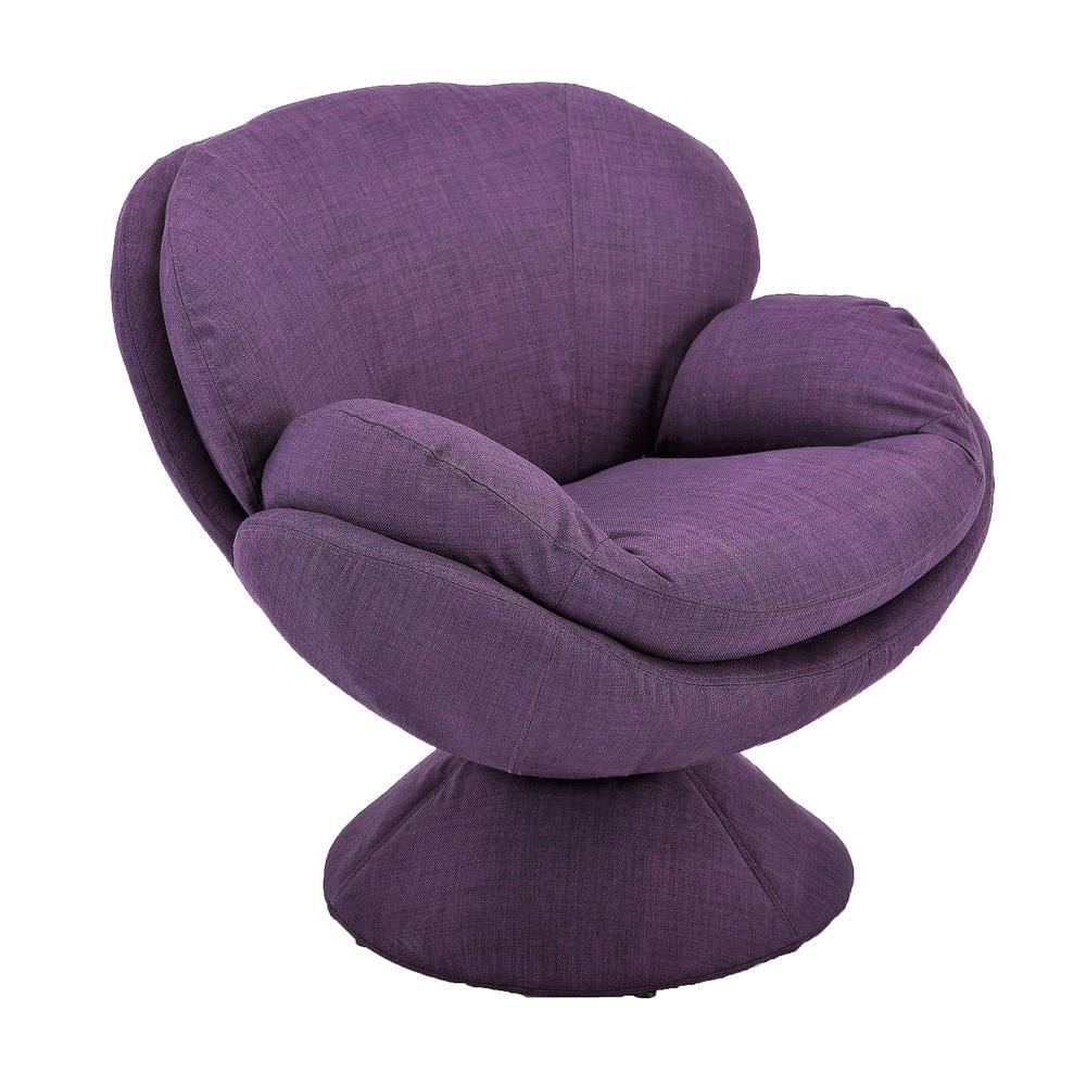 Contemporary Swivel Metal Accent Chair in Purple