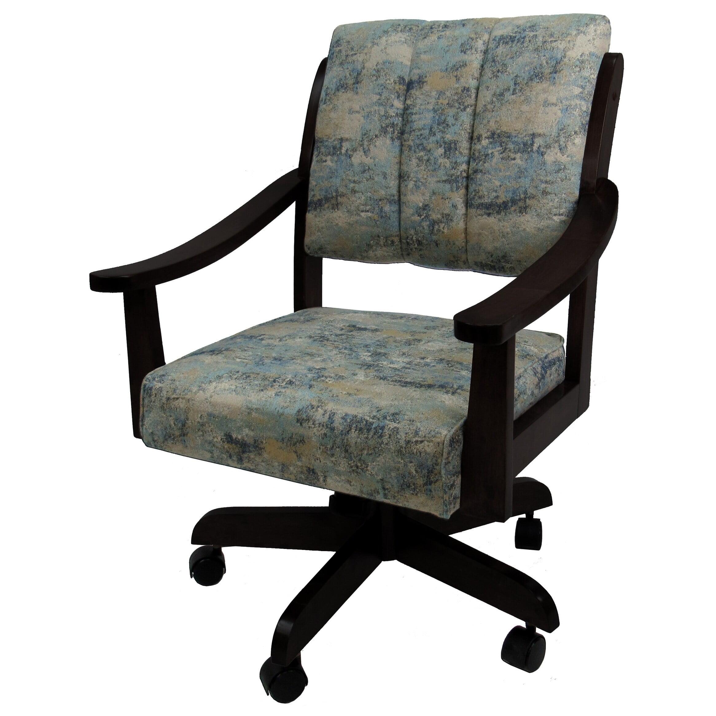 Swivel Wood Dining Caster Chair Casa in Poet Sky Blue - Black