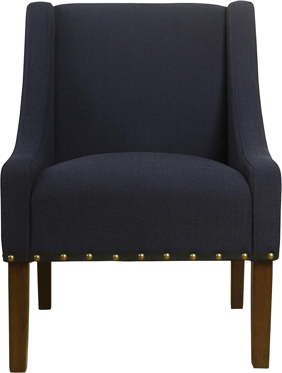 Modern Swoop Accent Chair with Nailhead Trim - Homepop