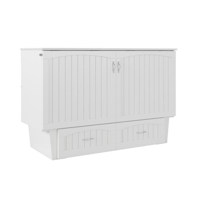 Queen Nantucket Murphy Bed Chest USB Turbo Charger White - AFI