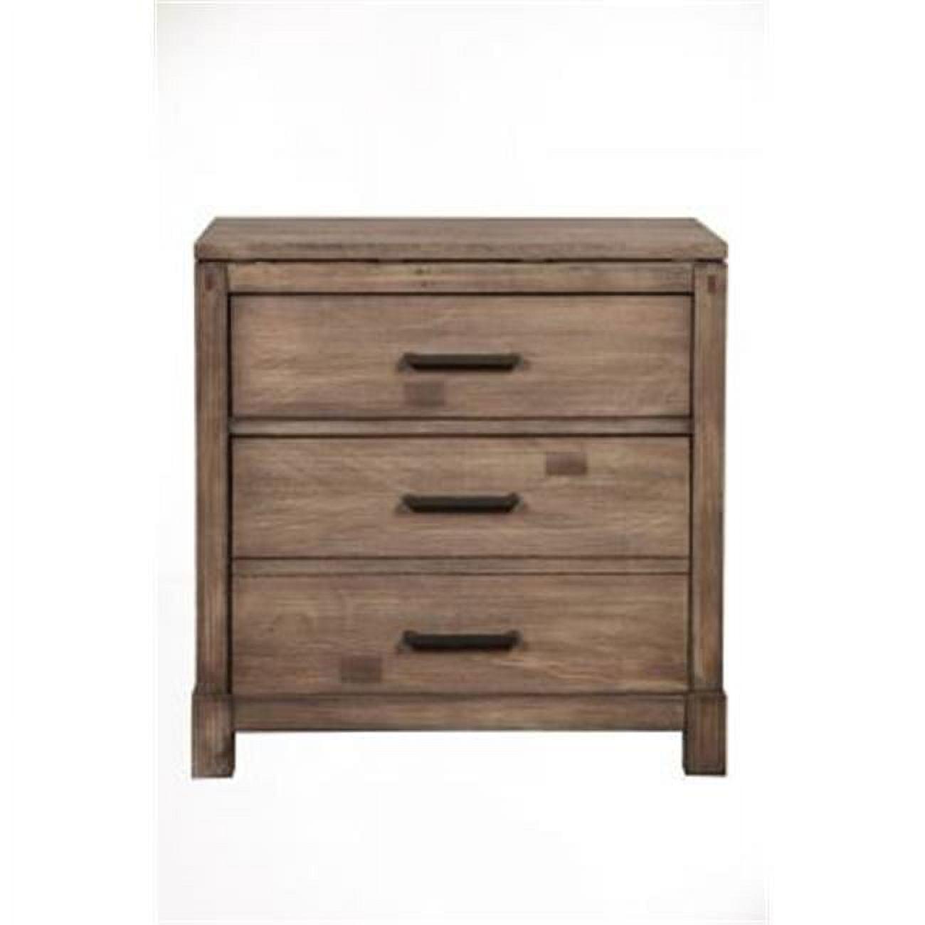 Sydney Transitional 2-Drawer Nightstand in Gray/Brown Mahogany