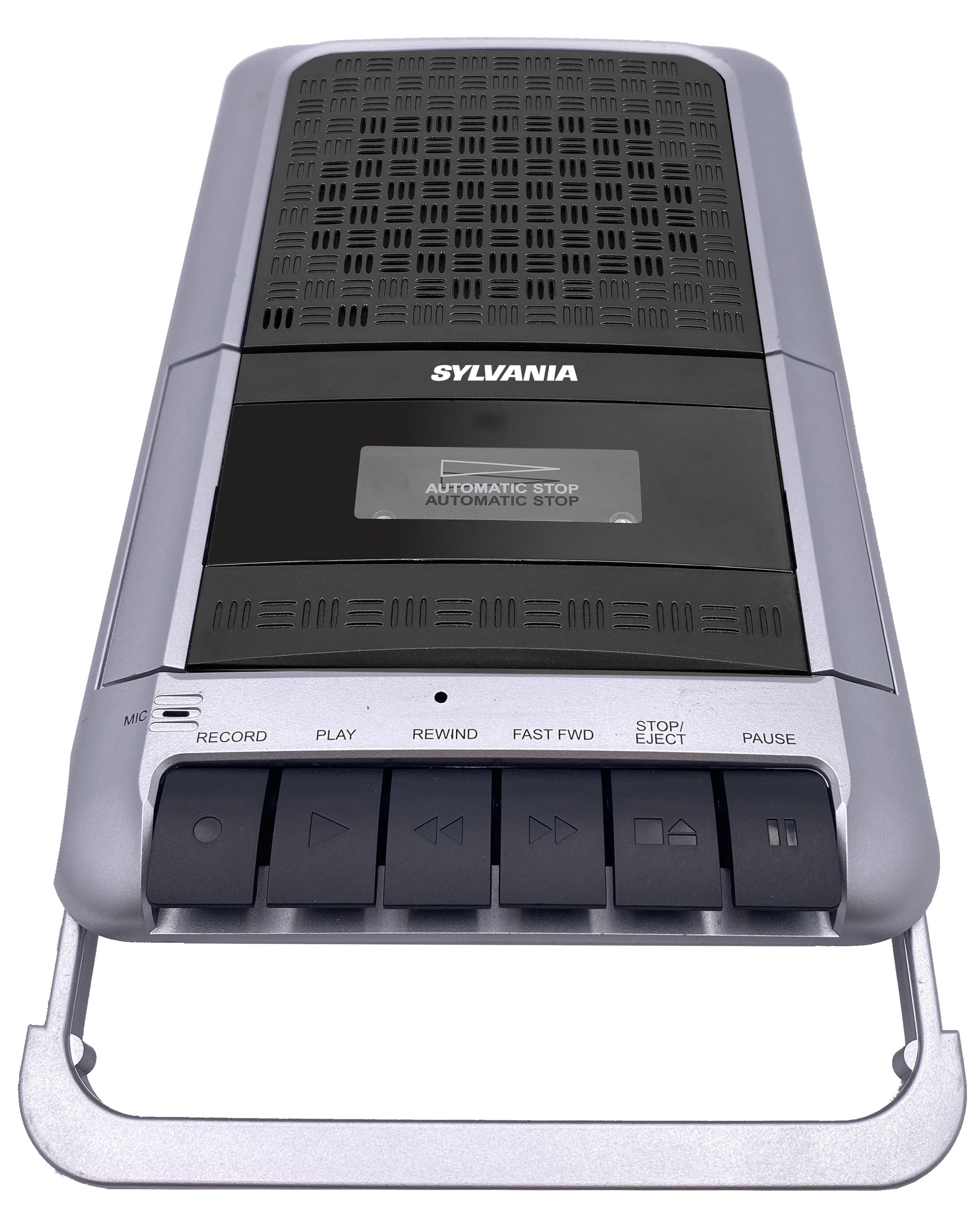 Sylvania Cassette Tape Recorder with Built-in Microphone and Carry Handle