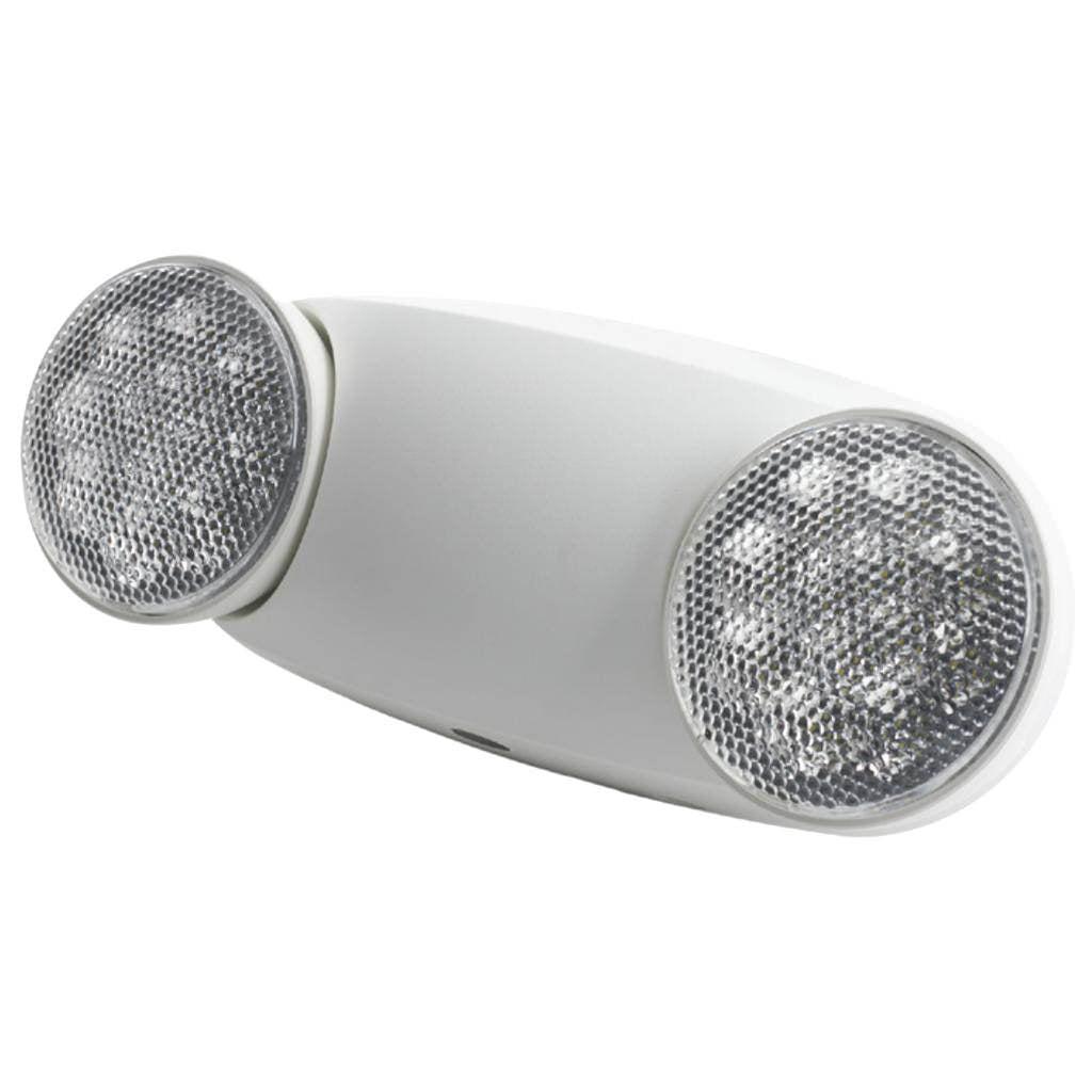 White LED Emergency Light Fixture with Dual Heads