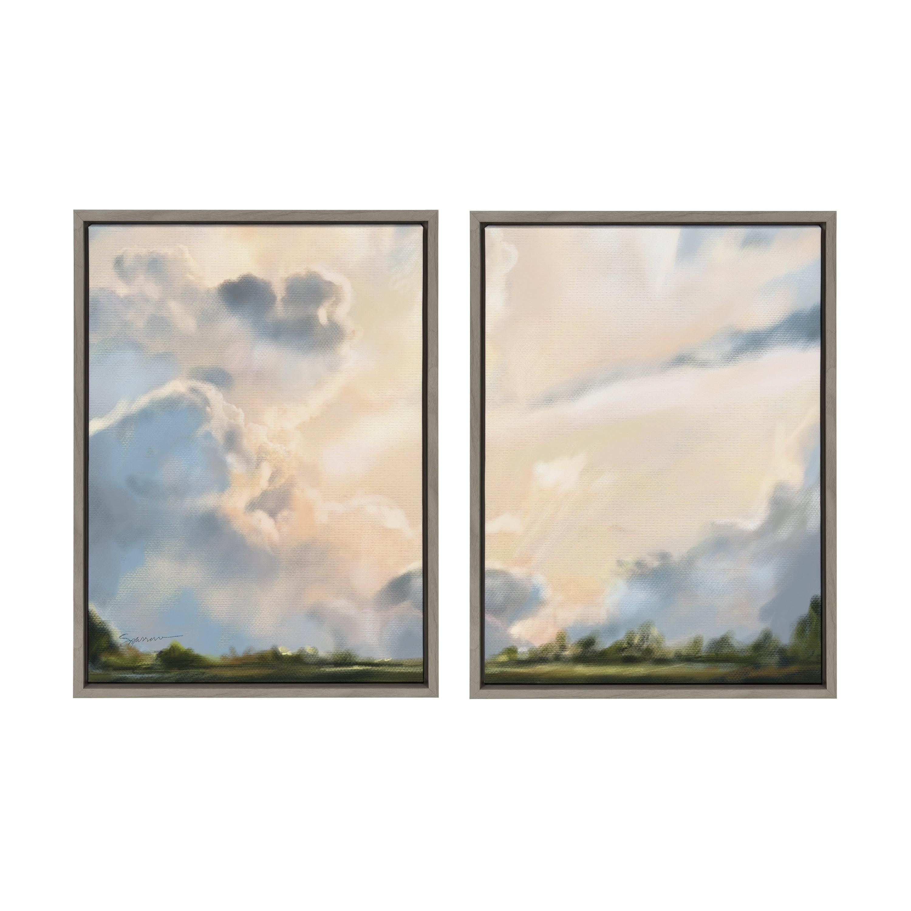 Sylvie Clouds Framed Canvas by Mary Sparrow - Kate & Laurel All Things Decor