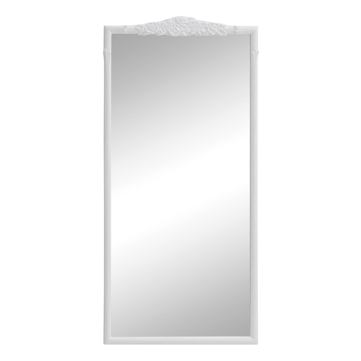 Sylvie Transitional Full-Length White Leather Floor Mirror