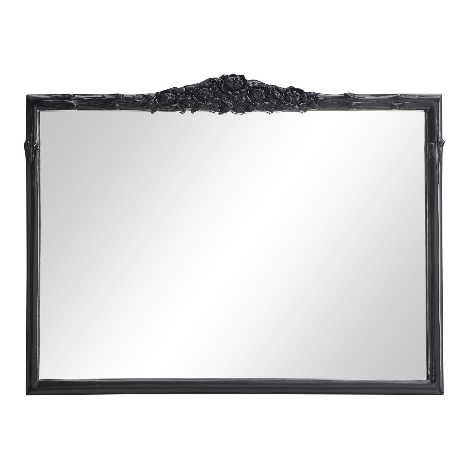 Sylvie French Provincial Rectangular Mantle Mirror Black