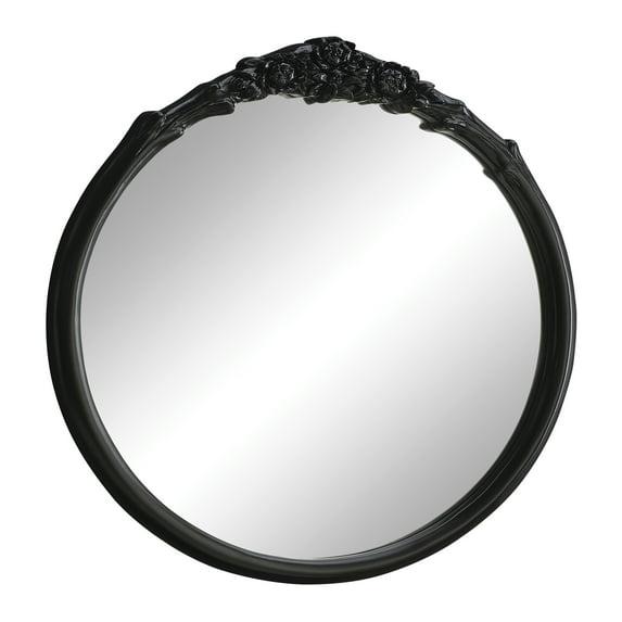 Sylvie French Provincial Round Wall Mirror Black