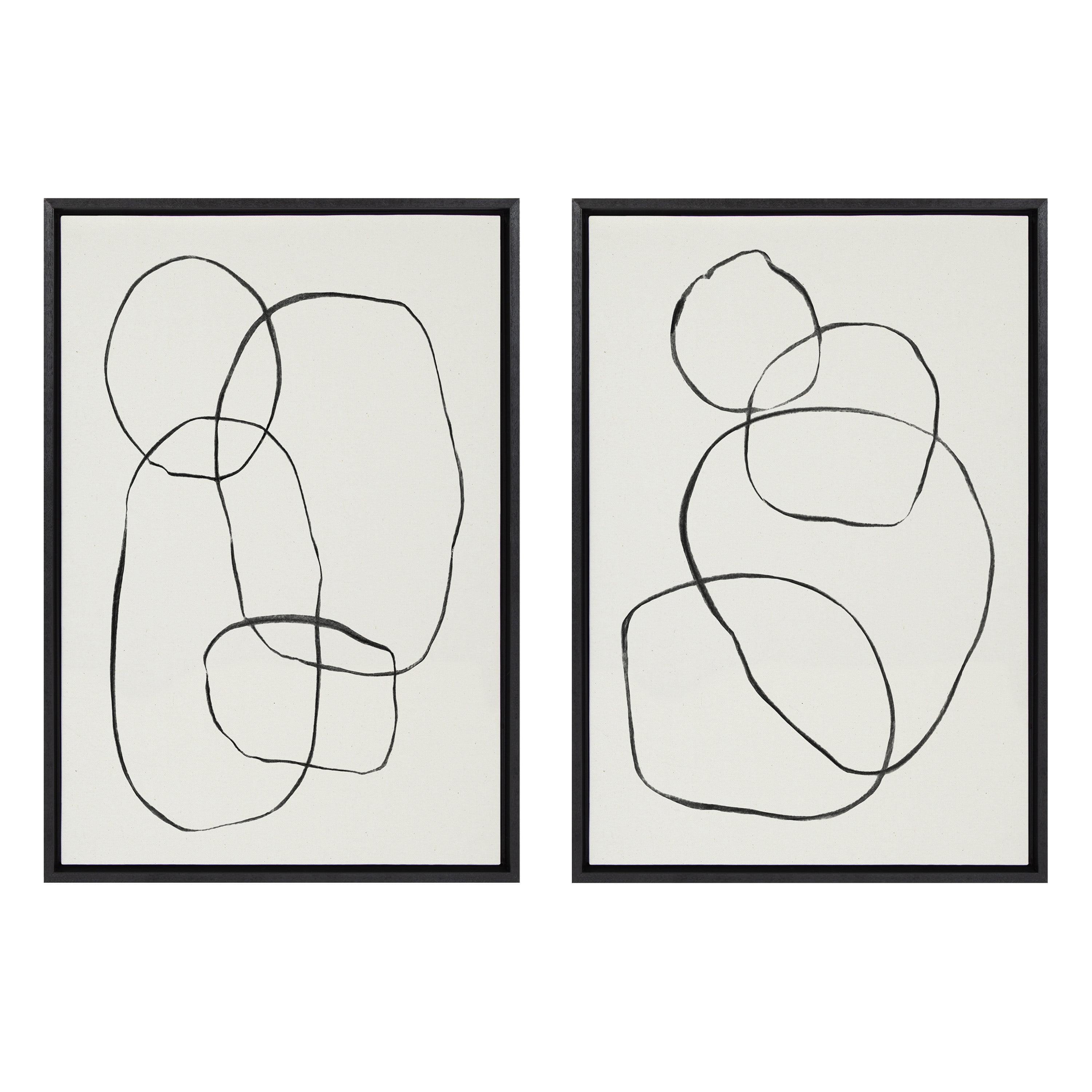 " 871 Modern Circles Flinen (left) & 869 Going In Circles Flinen (right) " by Teju Reval 2 - Pieces