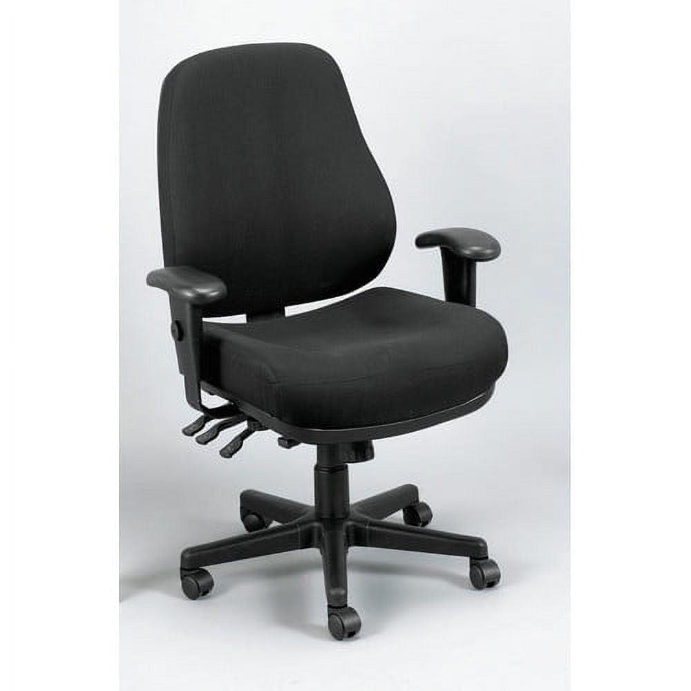 Charcoal Adjustable Swivel Task Chair with Fabric Upholstery