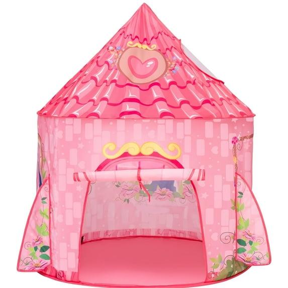 Joyfy Princess Play Tent for Girls, Pop Up Play Tent Play House for Kids Indoor Outdoor Play, Todders Large Castle Playhouse Tent for Girls Age 1+