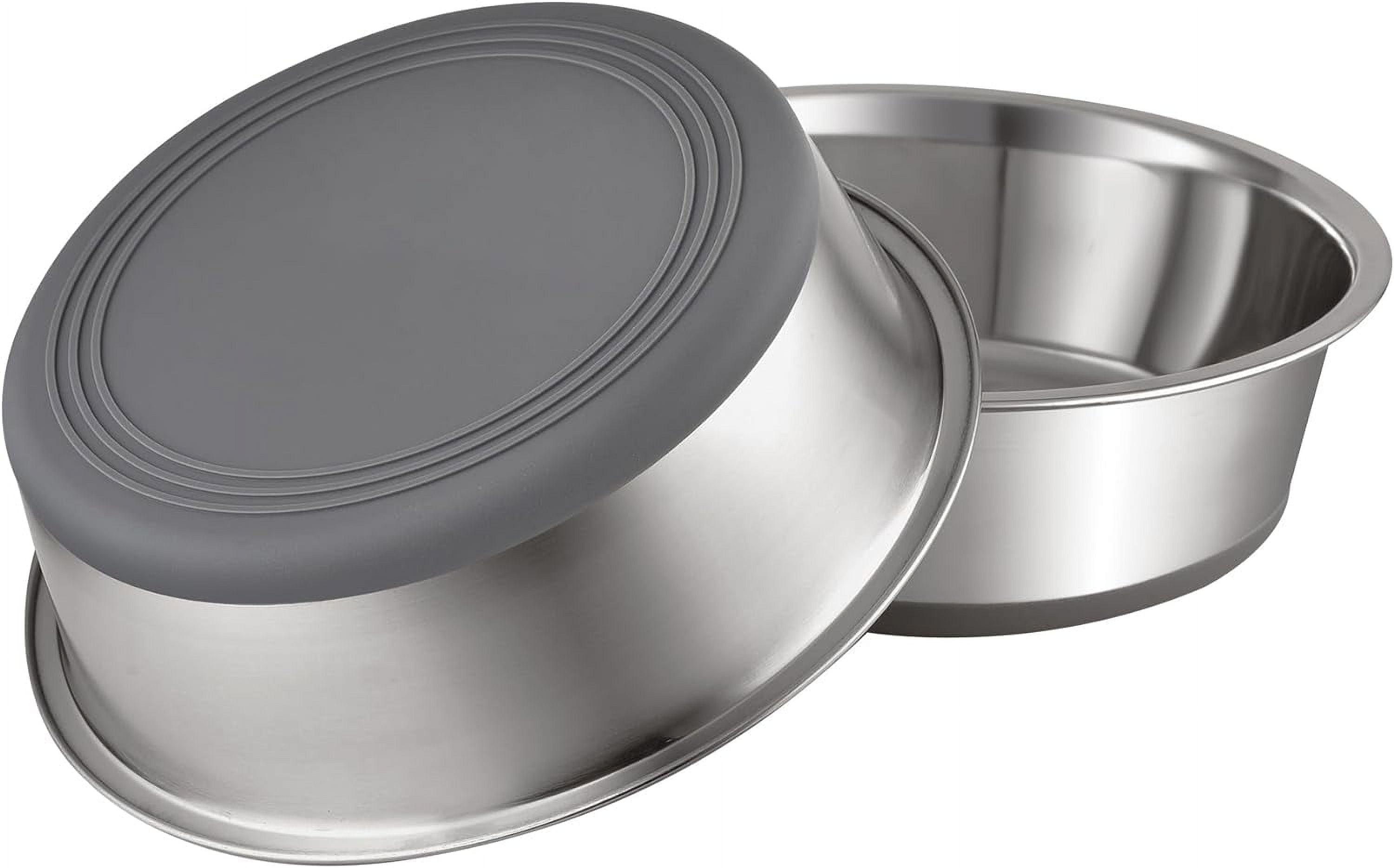 Stainless Steel Non-Slip Dog Bowls with Rubber Base, 2 Pack