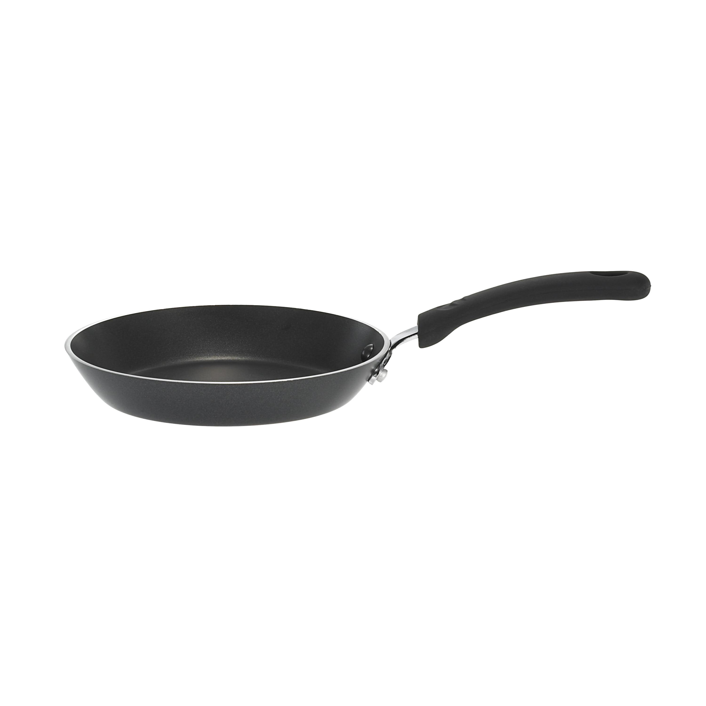 8-Inch Black Aluminum Non-Stick Fry Pan with Silicone Handle