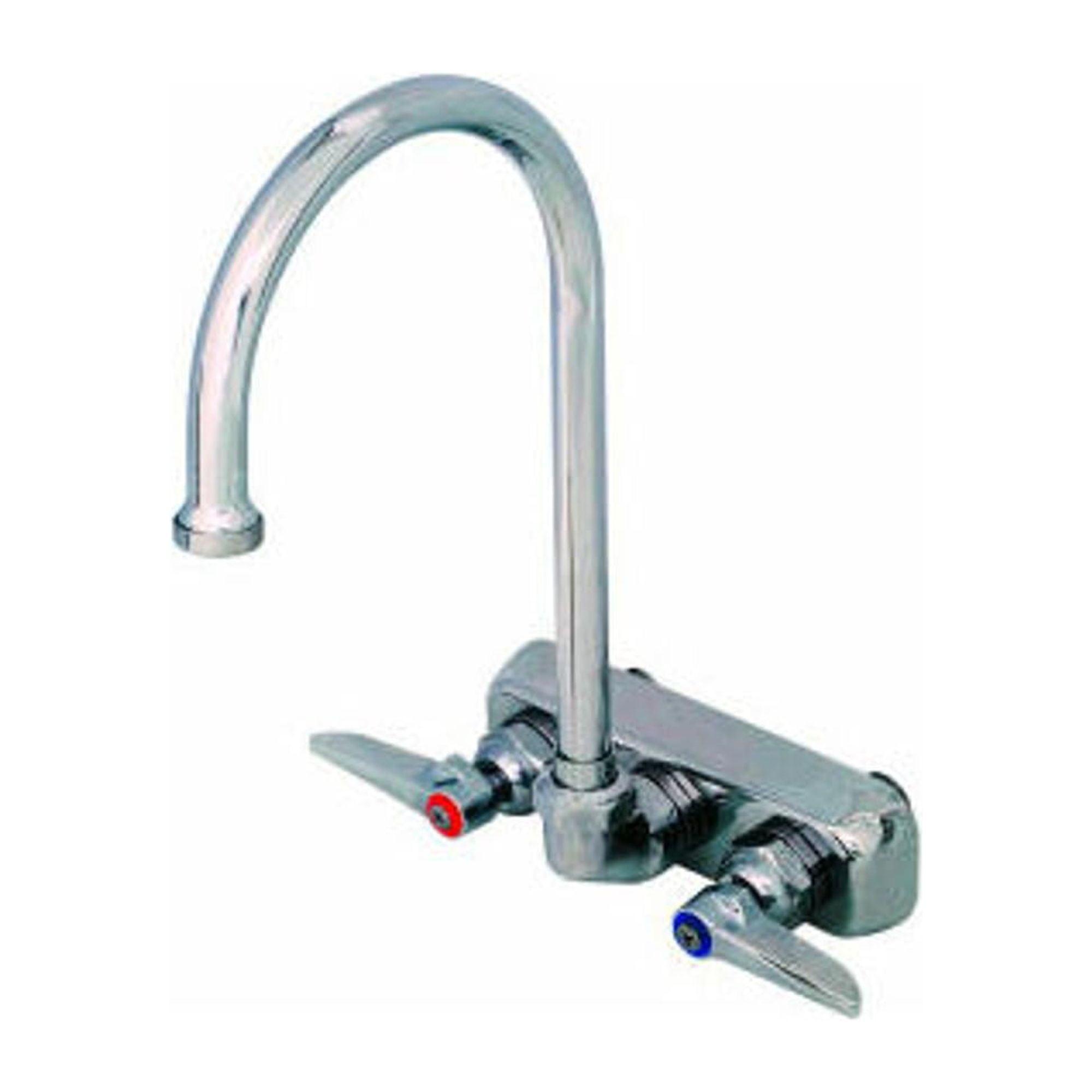T&S Brass B-1146 Workboard Back Mounted Faucet W/ 4"" Centers & 133X Swing Goose