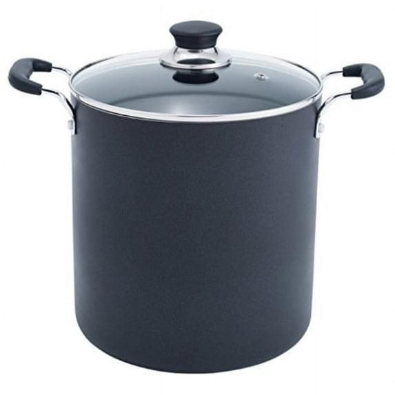 T-fal 12qt Stock Pot with Lid, Simply Cook Nonstick Cookware Black