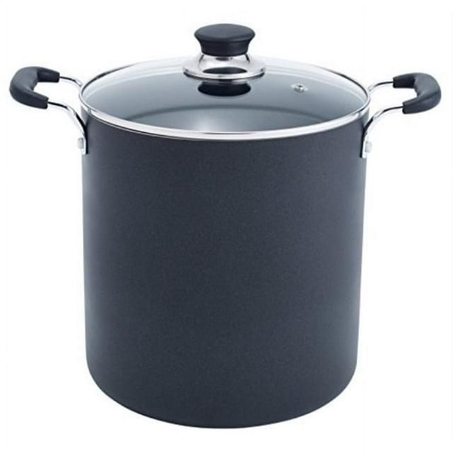 T-fal 12qt Stock Pot with Lid, Simply Cook Nonstick Cookware Black