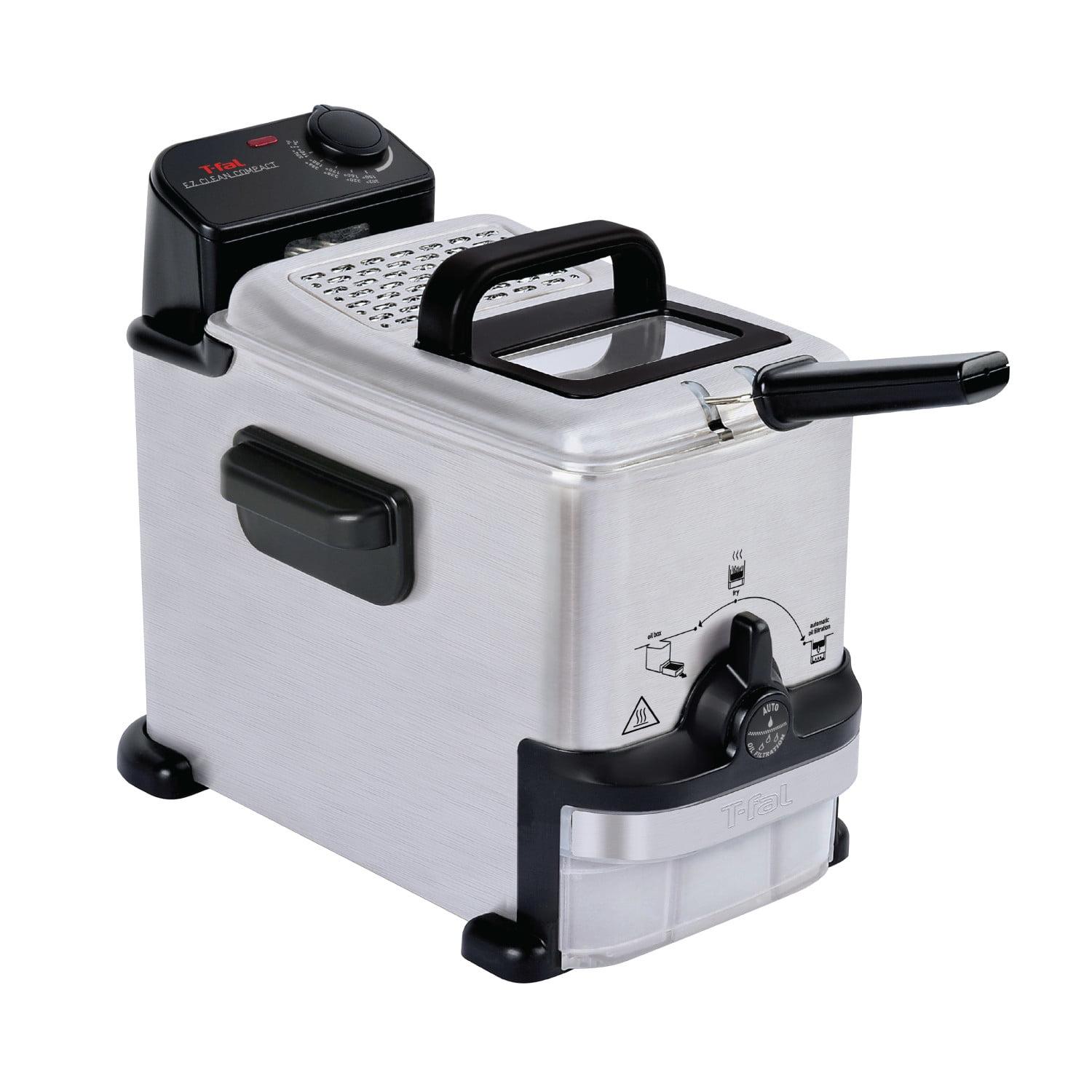 Compact Stainless Steel Electric Deep Fryer with Basket, 1.8L