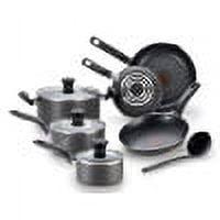 T-fal 10-Piece Nonstick Aluminum Cookware Set in Black