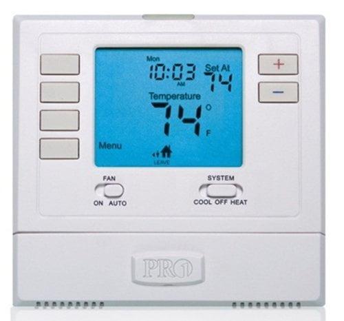 PRO1 IAQ T725 Programmable 2H/1C Digital Heat Pump Thermostat with 4 sq. in. Display