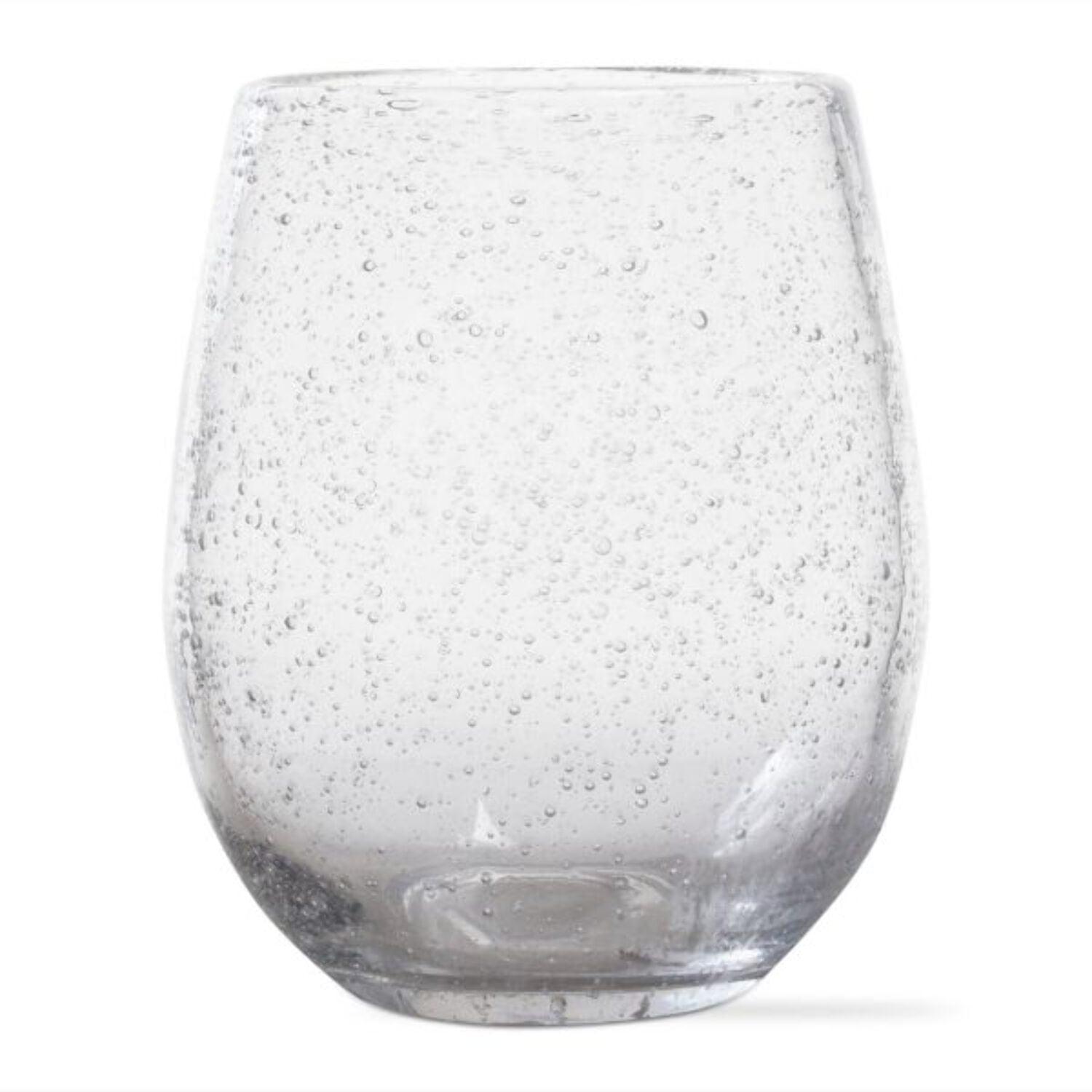 tagltd 16 oz. Bubble Glass Stemless Drinkware Clear Dishwasher Safe Beverage Glassware For Dinner Party Wedding Restaurant Bar