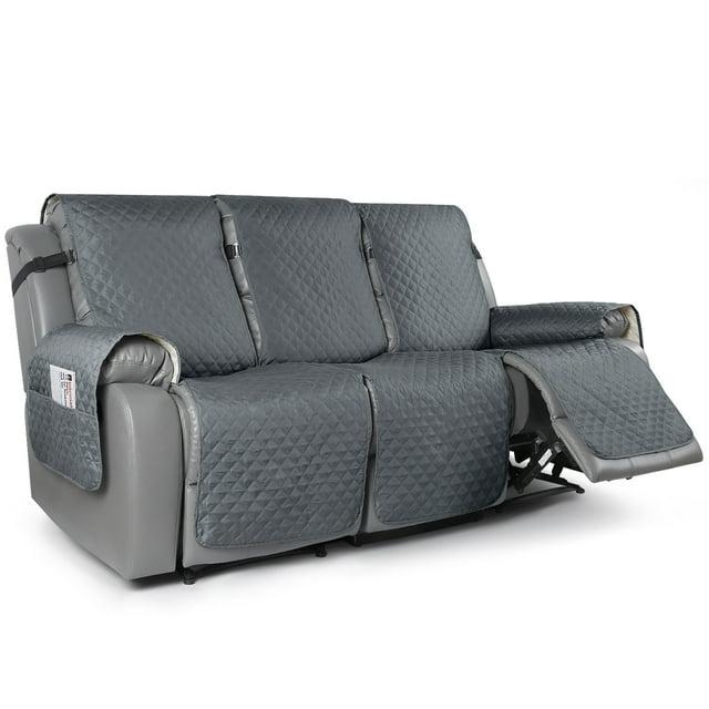 Latitude Run® Box Cushion Recliner 3 Seater Sofa Slipcover, Non-Slip Pet Reclining Couch Cover with Pockets Furniture Protector