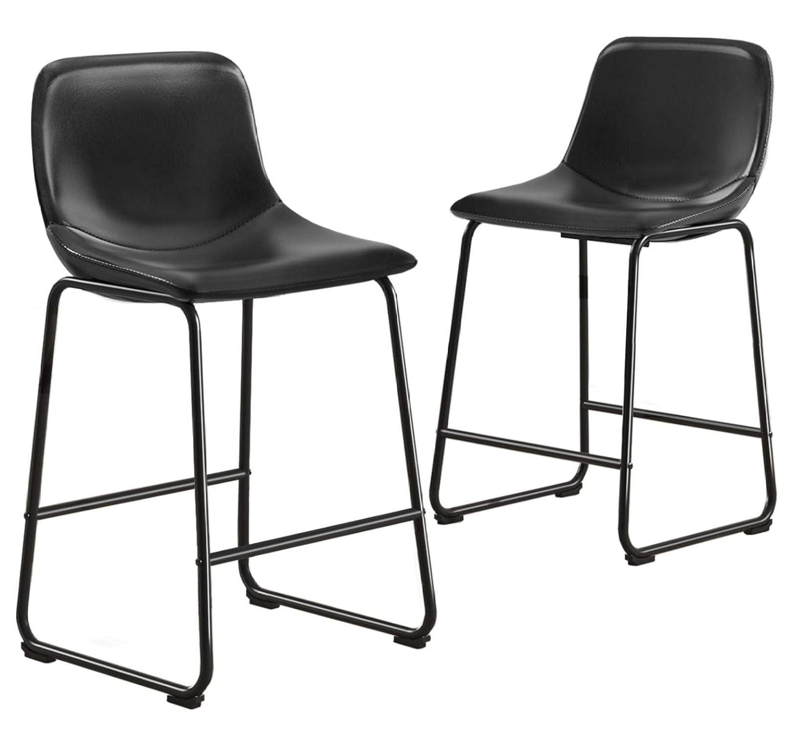 TAVR Dining Chairs Set of 2, Armless Counter Height Stools with Back Hold up to 500 lbs for Home, Kitchen, Dining Room, Bar, Coffee Shop, Industrial Vintage , Black