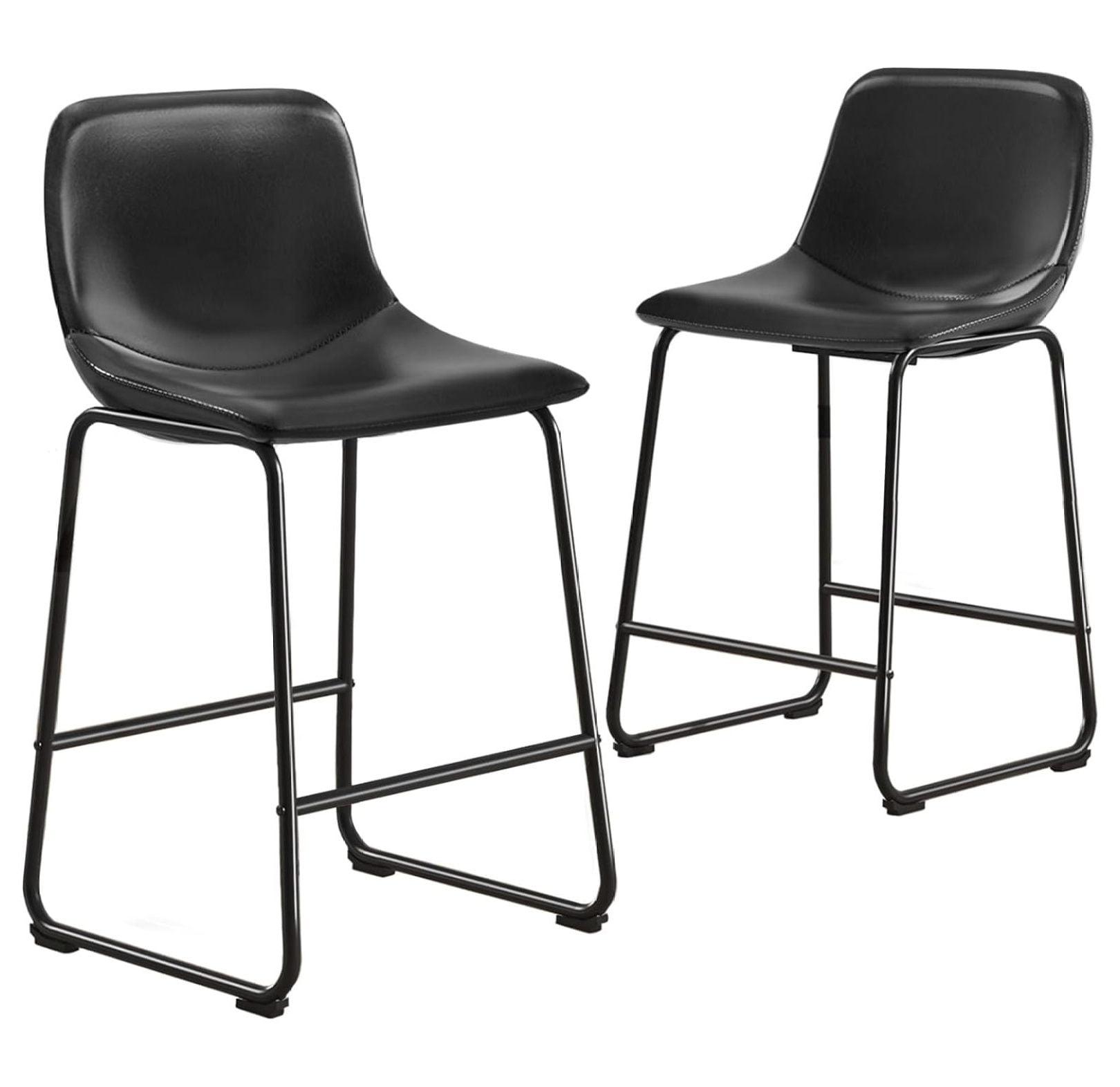 TAVR Dining Chairs Set of 2, Armless Counter Height Stools with Back Hold up to 500 lbs for Home, Kitchen, Dining Room, Bar, Coffee Shop, Industrial Vintage , Black