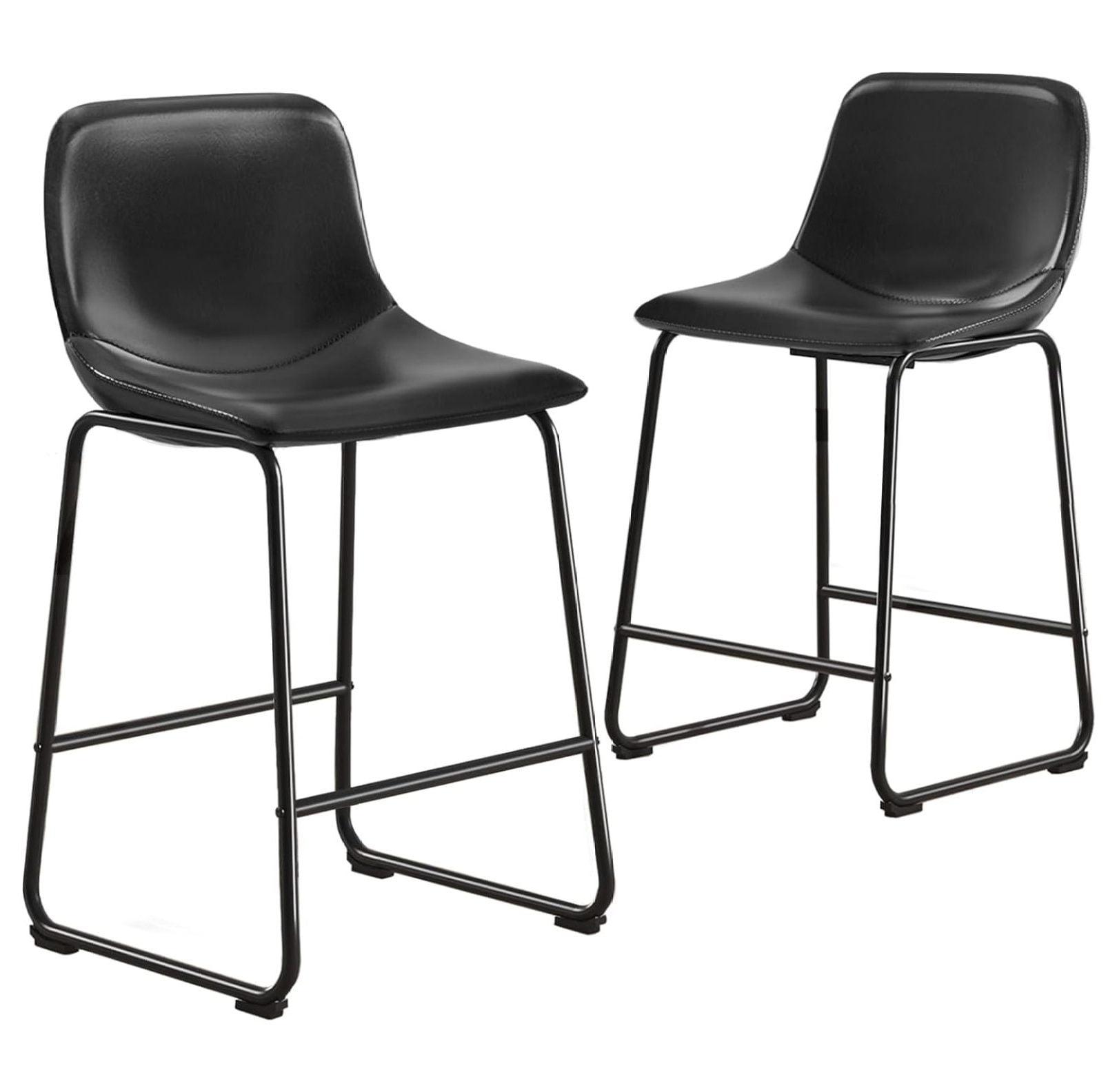 TAVR Dining Chairs Set of 2, Armless Counter Height Stools with Back Hold up to 500 lbs for Home, Kitchen, Dining Room, Bar, Coffee Shop, Industrial Vintage , Black
