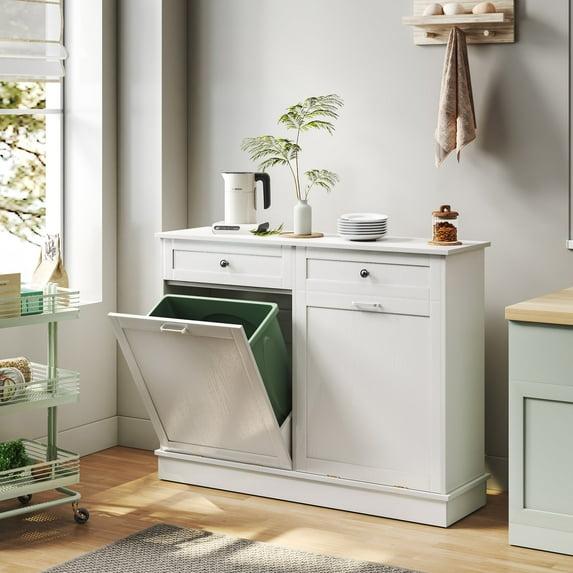 TC-HOMENY Double Tilt Out Trash Kitchen Cabinet