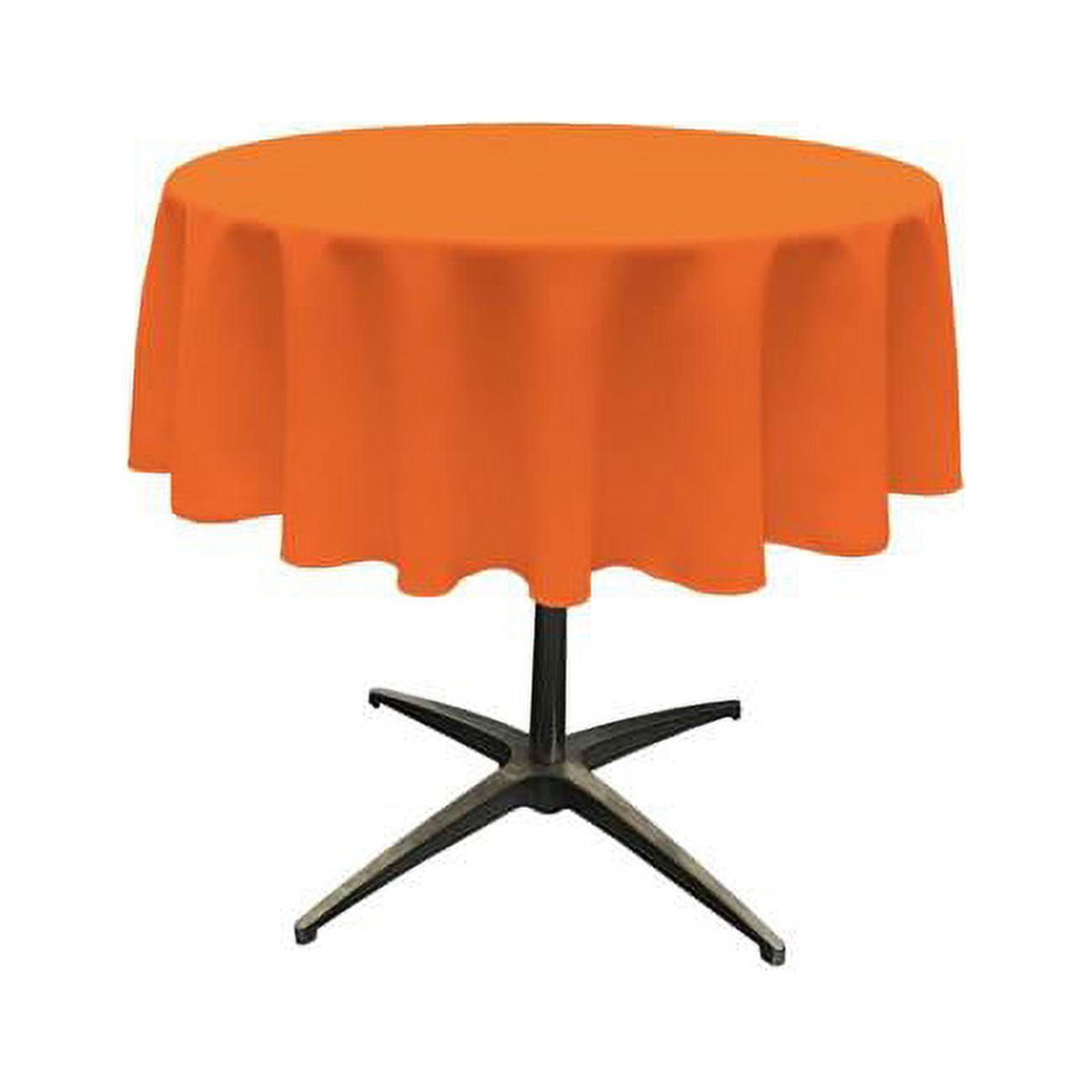 LA Linen Polyester Poplin Tablecloth 51-Inches Round, Orange