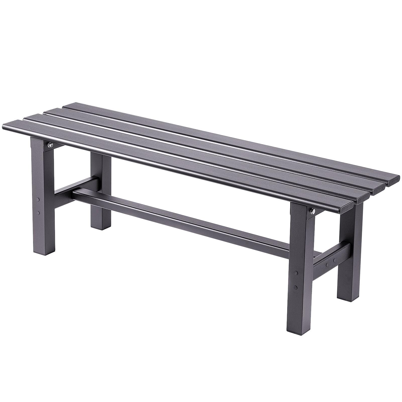 TECSPACE Aluminum Outdoor Patio Bench Black,35.4 x 14.2X 15.7 inches,Light Weight High Load-Bearing,for Park Garden,Patio