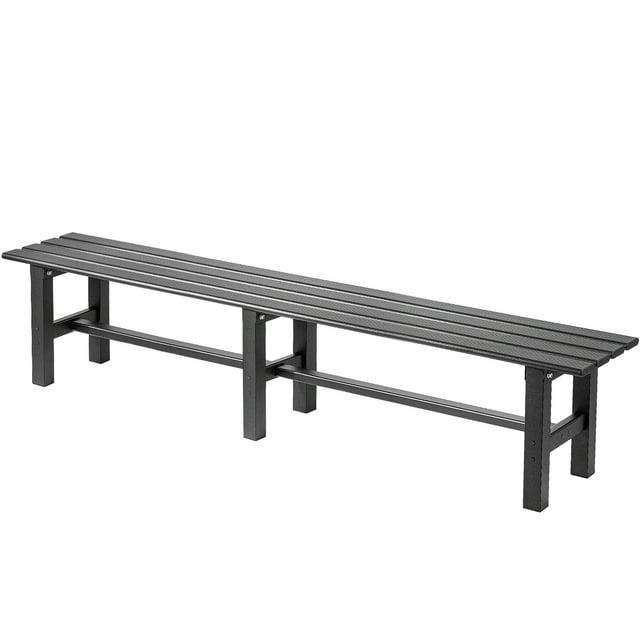 TECSPACE Aluminum Outdoor Patio Bench Black,70.9 x 14.2 x 15.7 inches,Light Weight High Load-Bearing,Outdoor Bench for Park Garden,Patio and Lounge