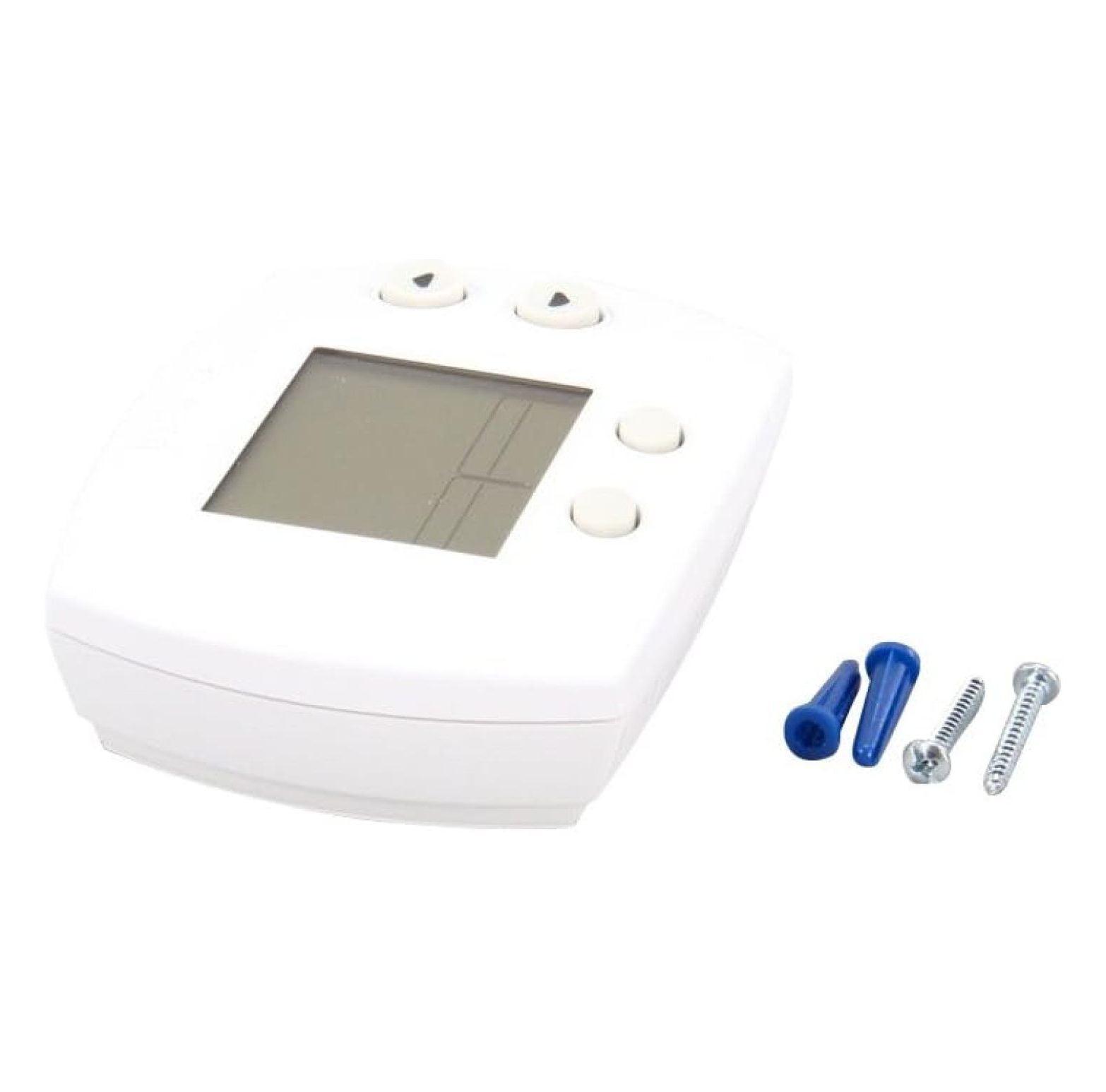 White Digital Programmable Thermostat with Push Button Controls