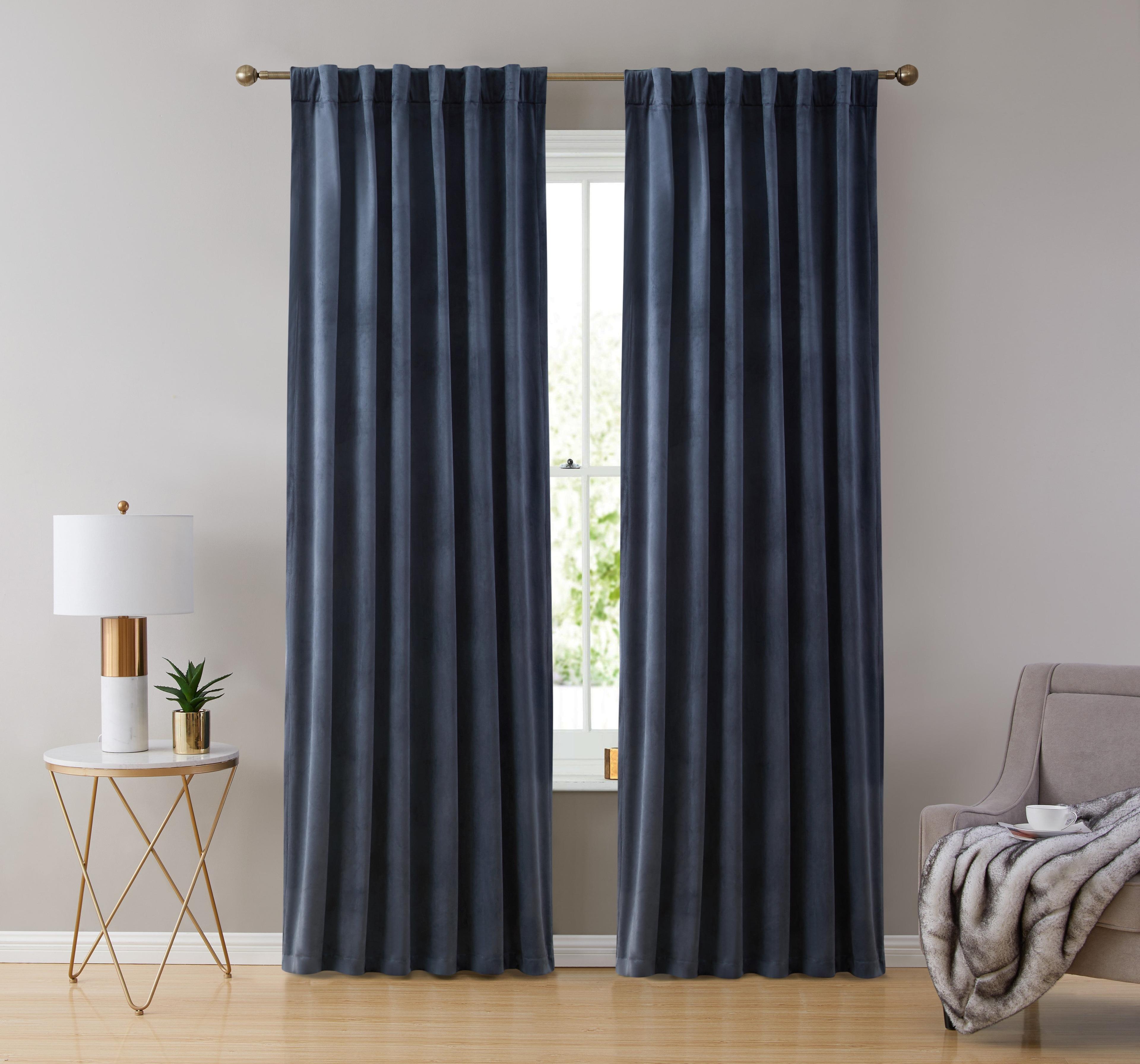 Eider & Ivory™ Monroy Velvet Solid Color Curtain Panels Set (Set of 2)